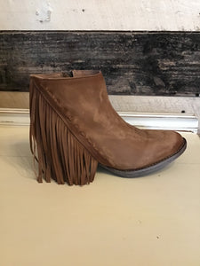 CORRAL CIRCLE G distressed honey fringe bootie